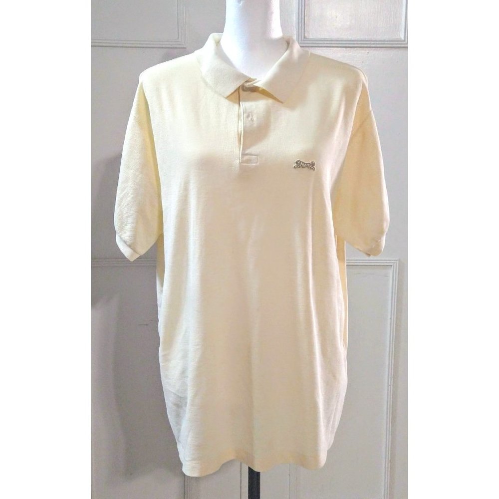 Vintage Le Tigre Men's Polo Golf Shirt Yellow XL Short Sleeve Collared CLEARANCE